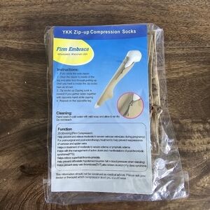 Firm Embrace Ykk Zip-Up Compression Nude Socks 4XL 20-30mm Hg